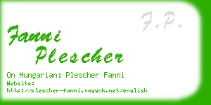 fanni plescher business card